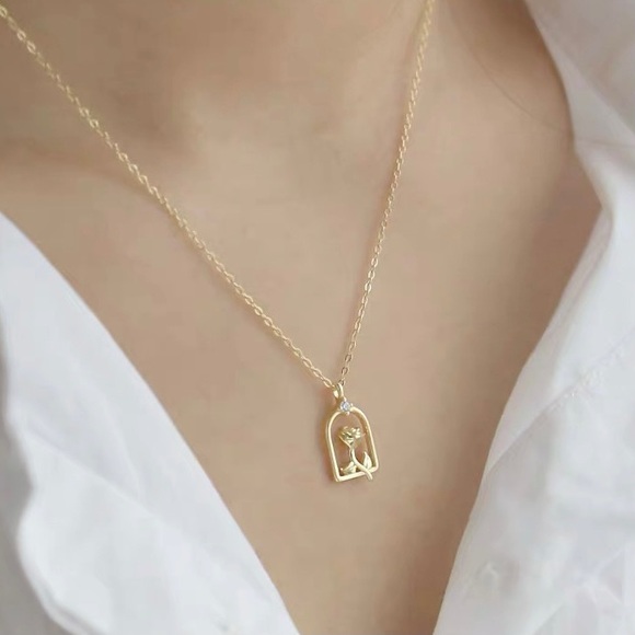 Gold over Sterling silver Rose garden necklace - Picture 3 of 8